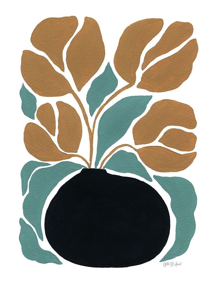 Boho Golden Flowers in Vase II art print by Yvette St. Amant for $57.95 CAD
