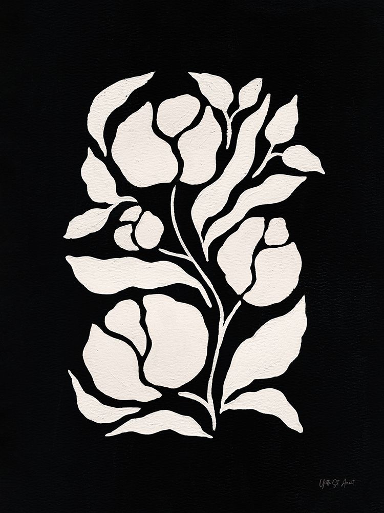 Boho Florals I BW art print by Yvette St. Amant for $57.95 CAD