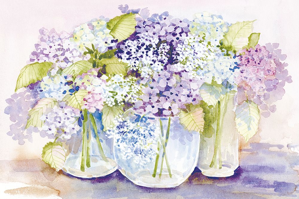 Hydrangeas in Glass Light art print by Kathleen Parr McKenna for $57.95 CAD