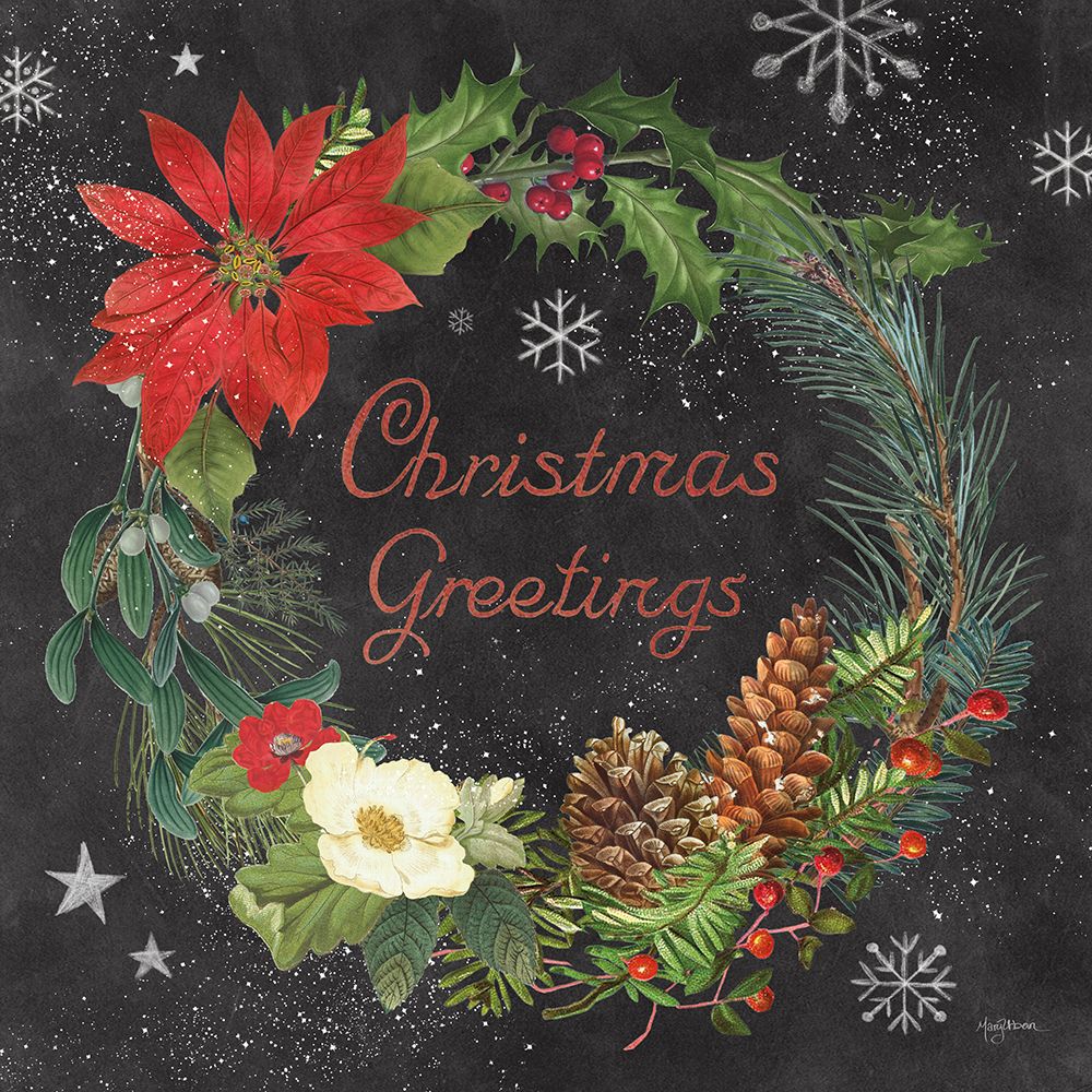 Vintage Holiday Chalk V art print by Mary Urban for $57.95 CAD