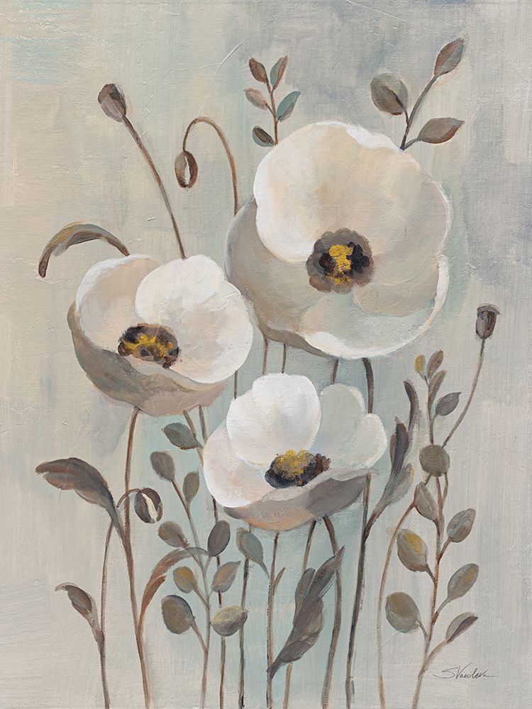 Poppies in Blue II art print by Silvia Vassileva for $57.95 CAD
