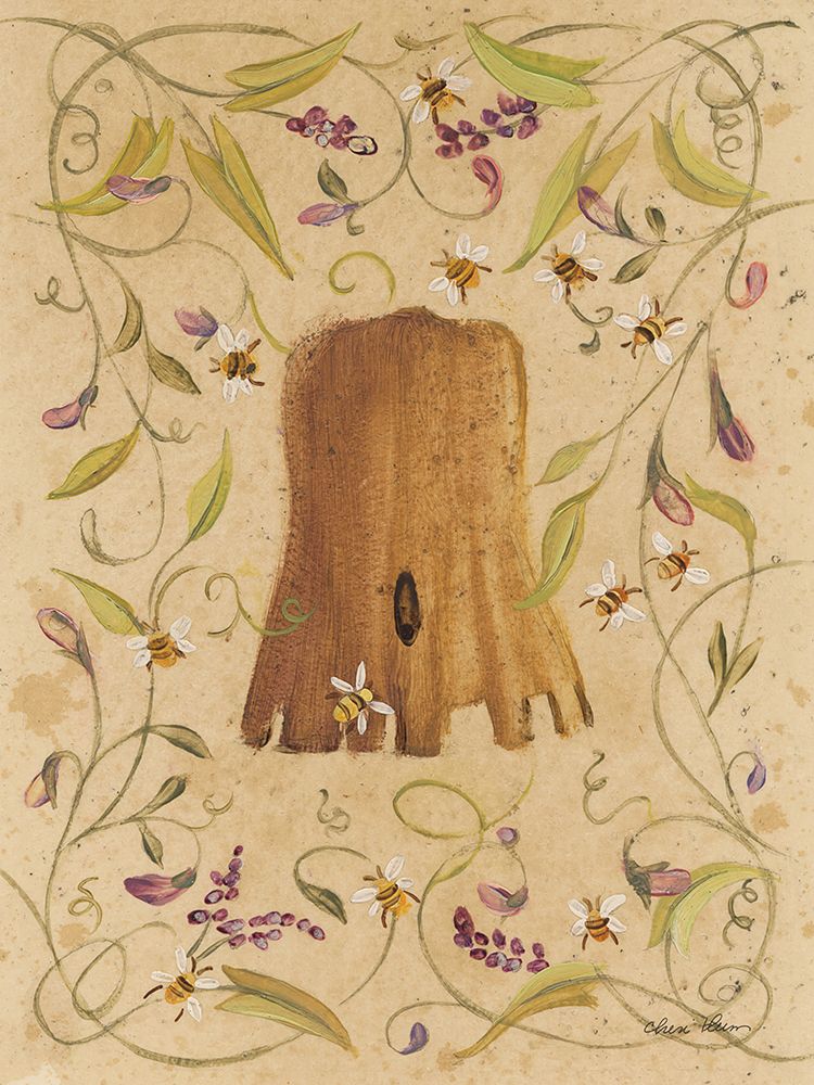 Bee Skep and Flowers II art print by Cheri Blum for $57.95 CAD