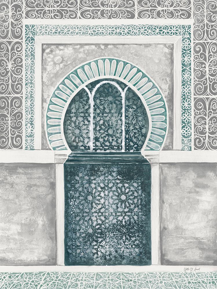 Moroccan Streets Tiled Alcove Green art print by Yvette St. Amant for $57.95 CAD