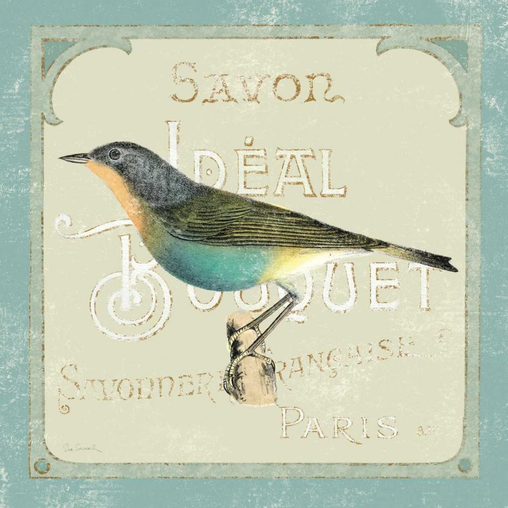 Parisian Bird II art print by Sue Schlabach for $57.95 CAD