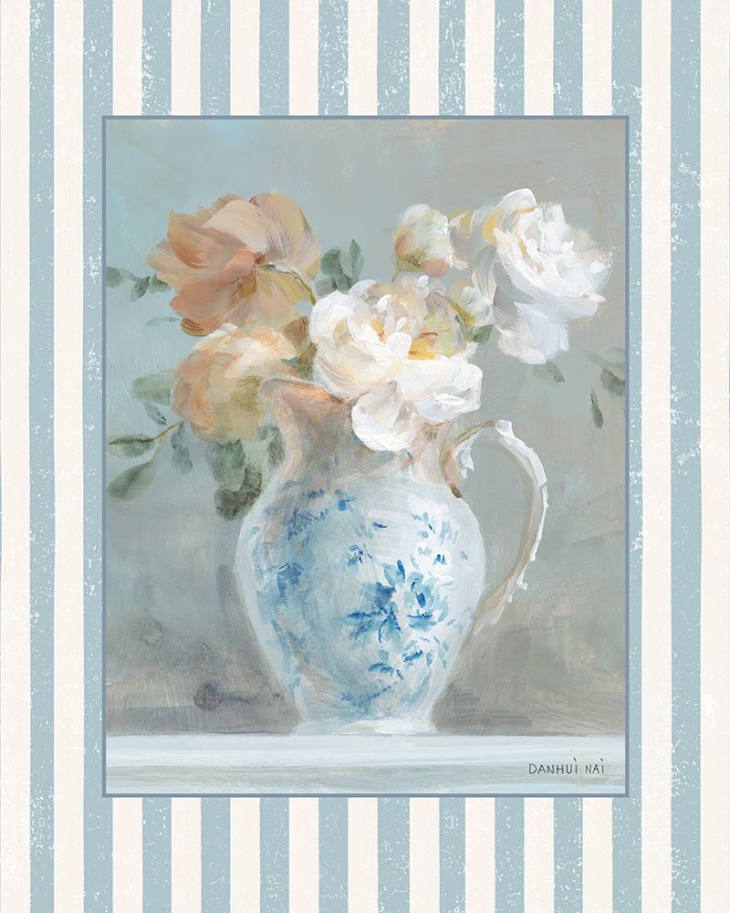 Heirloom Bouquet II with Stripes art print by Danhui Nai for $57.95 CAD