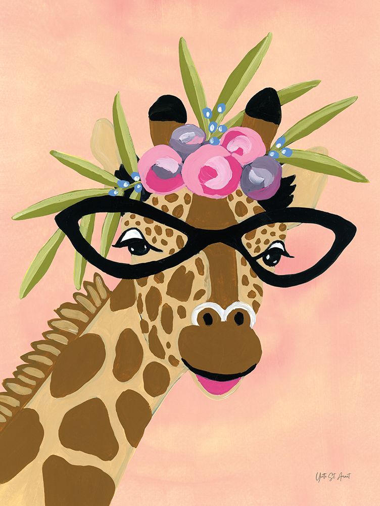 Quirky Giraffe art print by Yvette St. Amant for $57.95 CAD