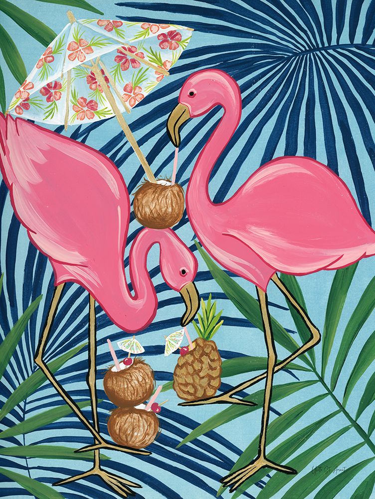 Flamingo Happy Hour I art print by Yvette St. Amant for $57.95 CAD