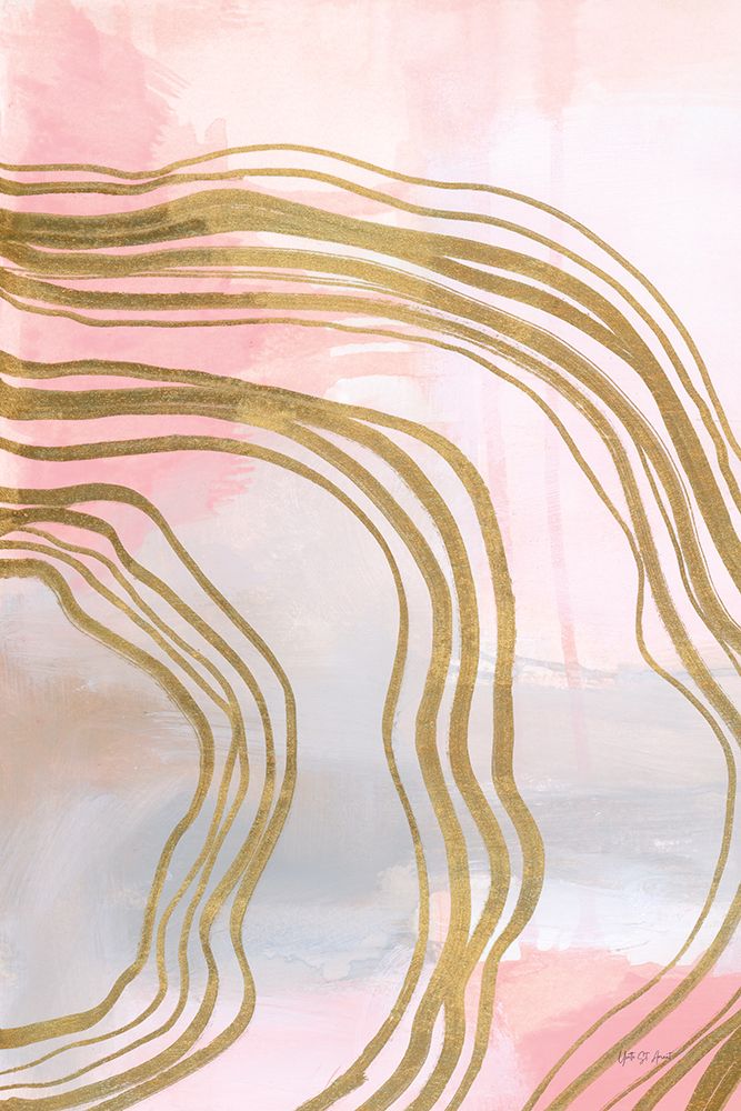 Pink and Gold Abstract I art print by Yvette St. Amant for $57.95 CAD