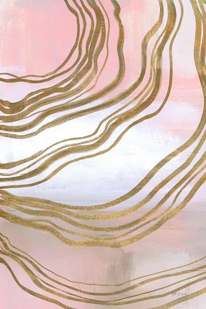 Pink and Gold Abstract II art print by Yvette St. Amant for $57.95 CAD