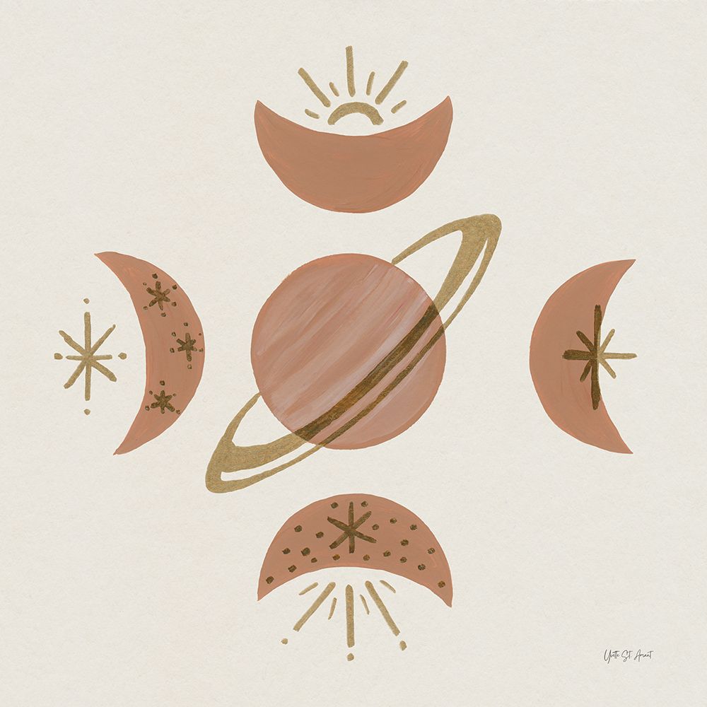 Serene Saturn and Moons art print by Yvette St. Amant for $57.95 CAD