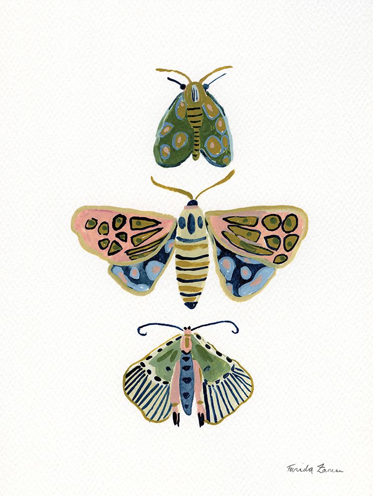 Pastel Moths II art print by Farida Zaman for $57.95 CAD