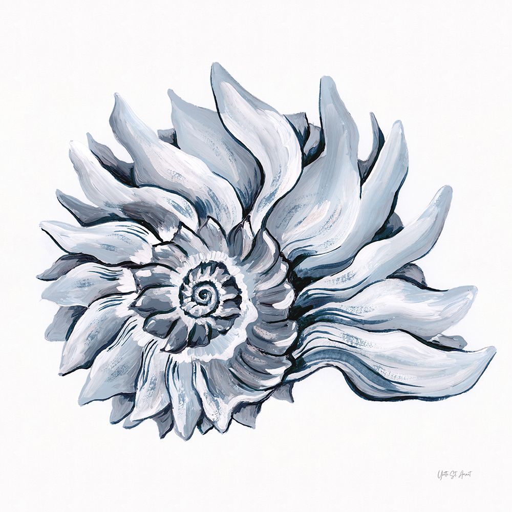 Coastal Imperial Shell Navy art print by Yvette St. Amant for $57.95 CAD
