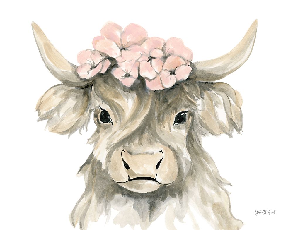 Spring Highland Cow art print by Yvette St. Amant for $57.95 CAD