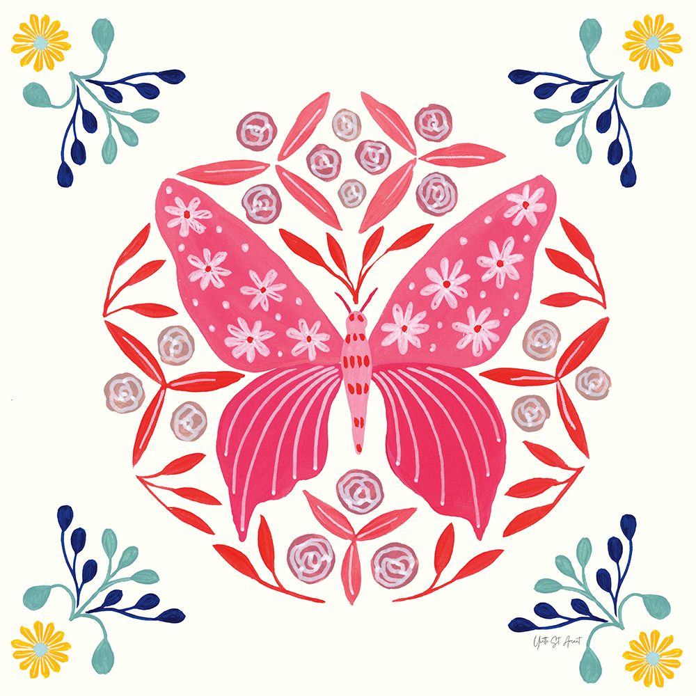 Folk Butterfly II art print by Yvette St. Amant for $57.95 CAD
