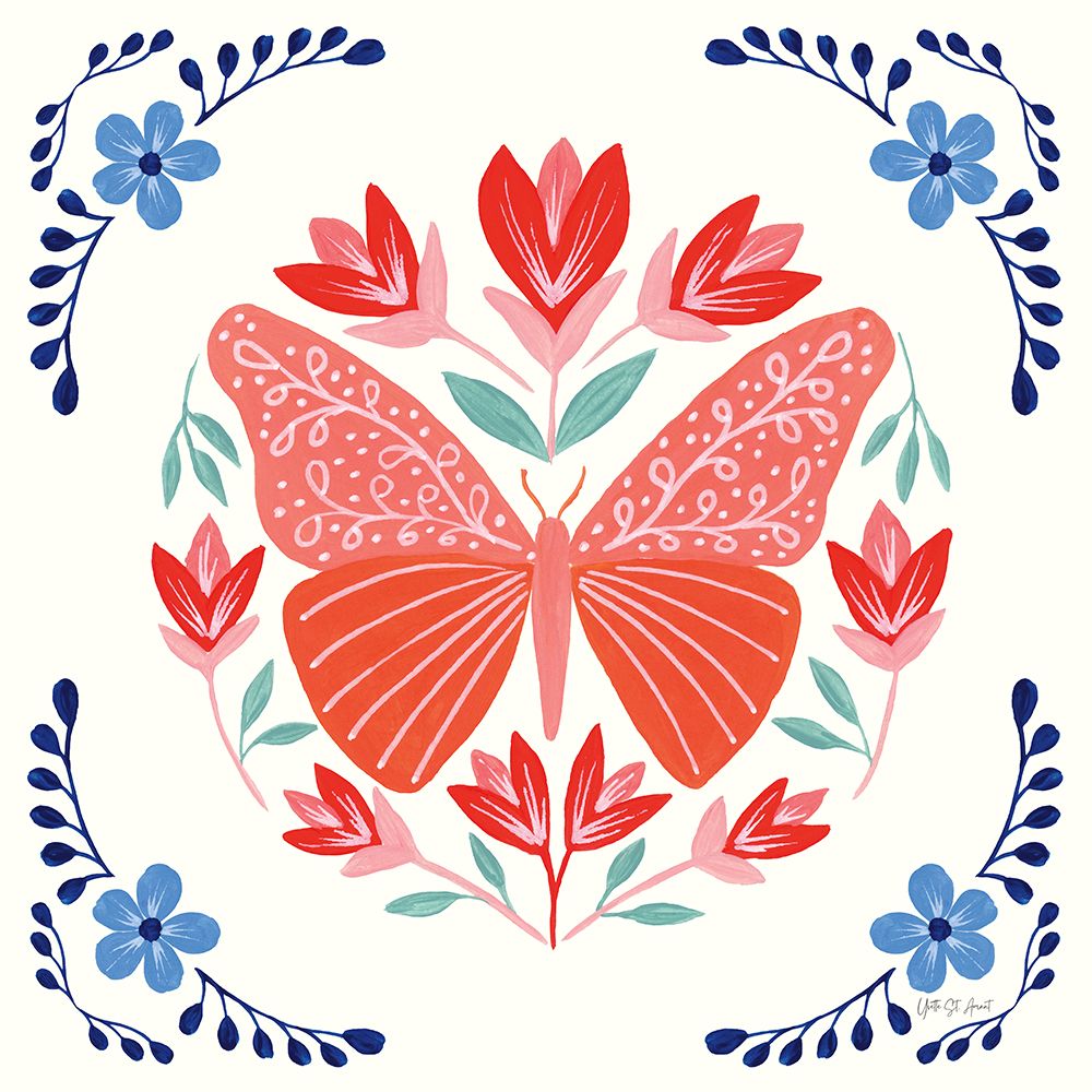Folk Butterfly III art print by Yvette St. Amant for $57.95 CAD