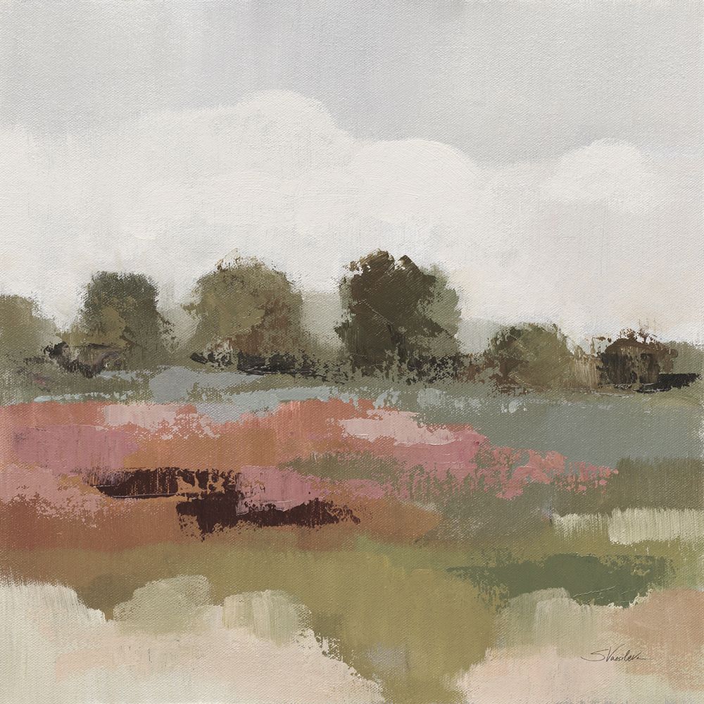 Burgundy and Sage Landscape I art print by Silvia Vassileva for $57.95 CAD