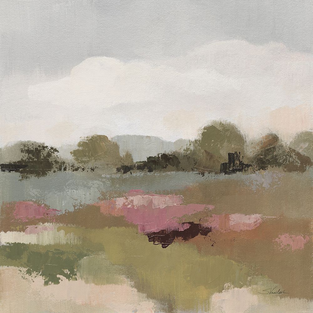 Burgundy and Sage Landscape II Light art print by Silvia Vassileva for $57.95 CAD