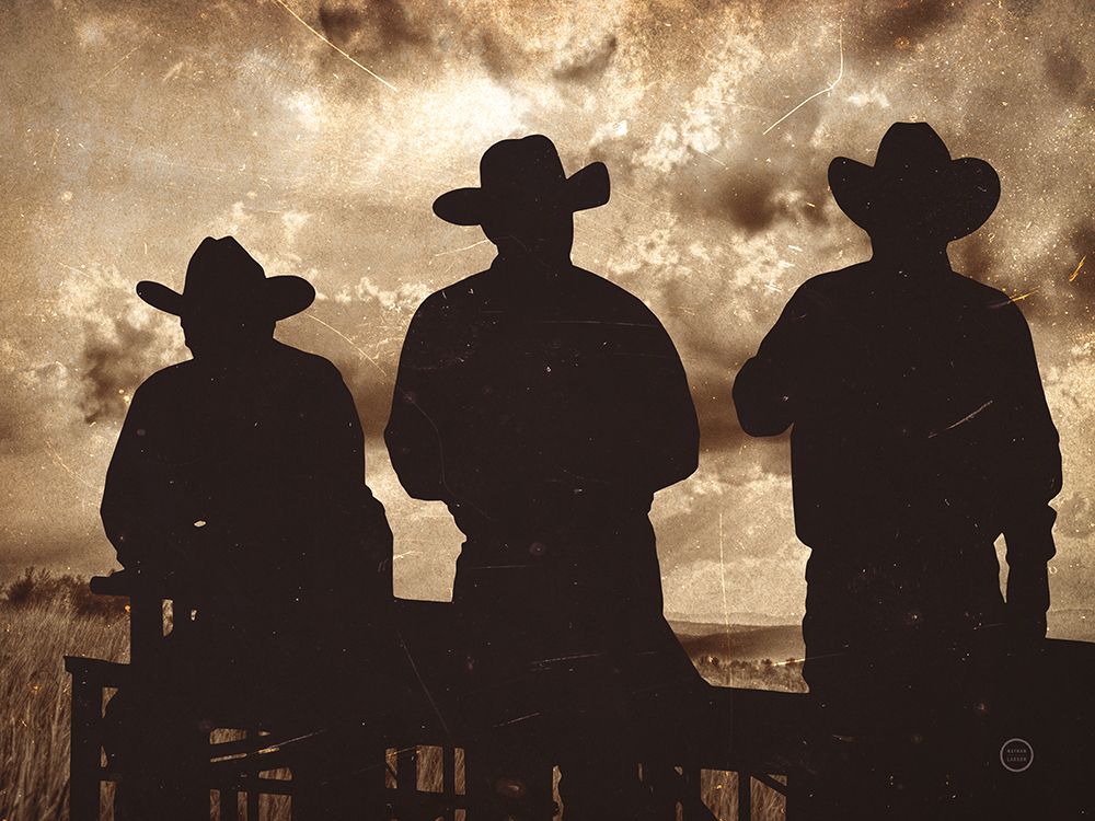 Three Cowboys Sepia art print by Nathan Larson for $57.95 CAD