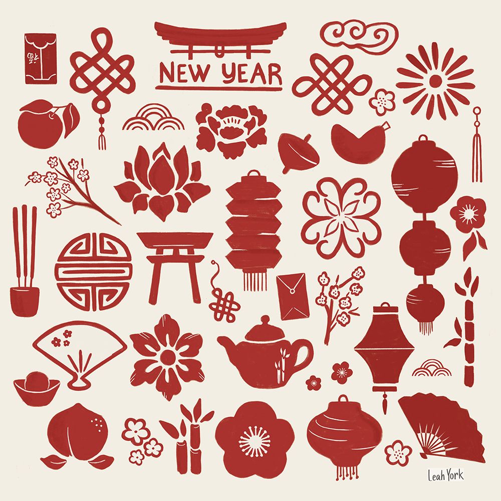 Year of the Dragon Icons art print by Leah York for $57.95 CAD