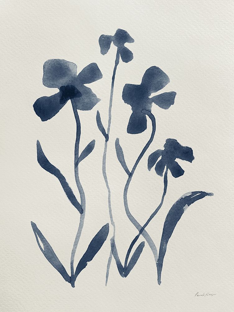 Blue Florals II Navy art print by Pamela Munger for $57.95 CAD
