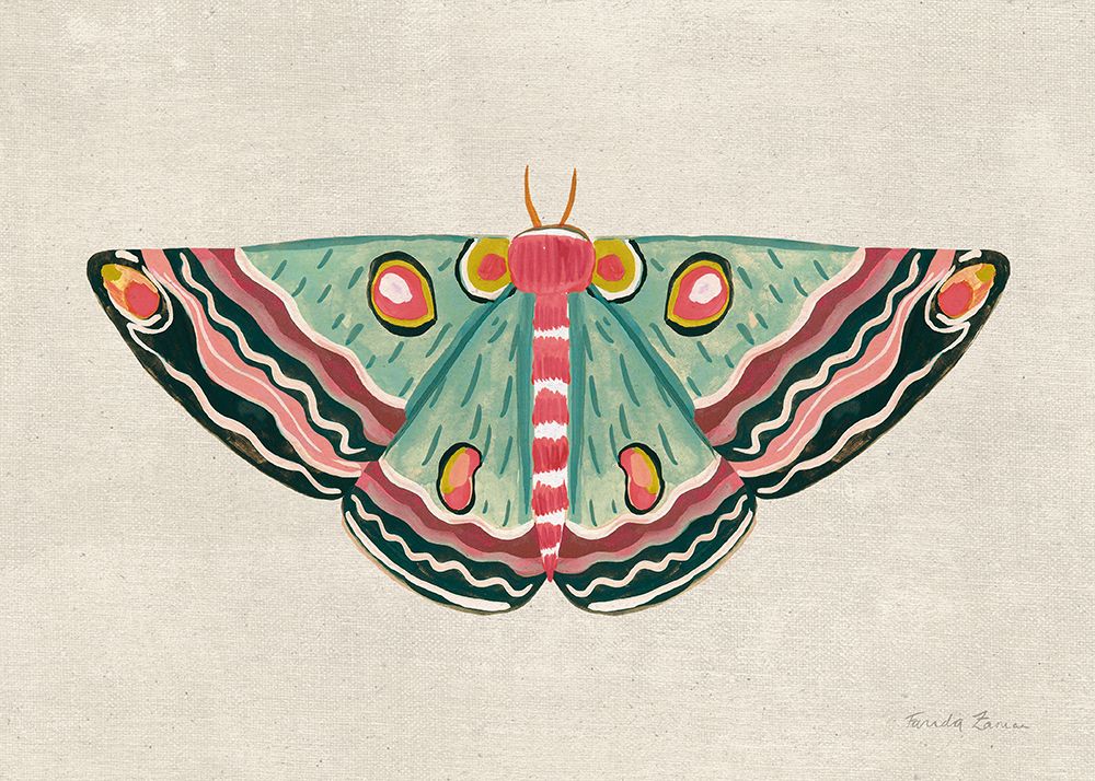 Textured Moth I Bright art print by Farida Zaman for $57.95 CAD