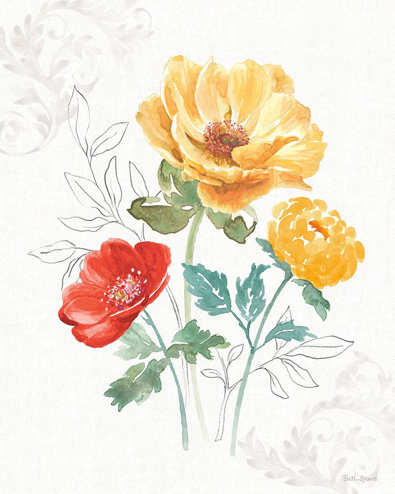 Sunny Bouquets I art print by Beth Grove for $57.95 CAD