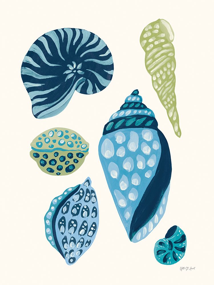My Tropical Shell Collection I Blue art print by Yvette St. Amant for $57.95 CAD