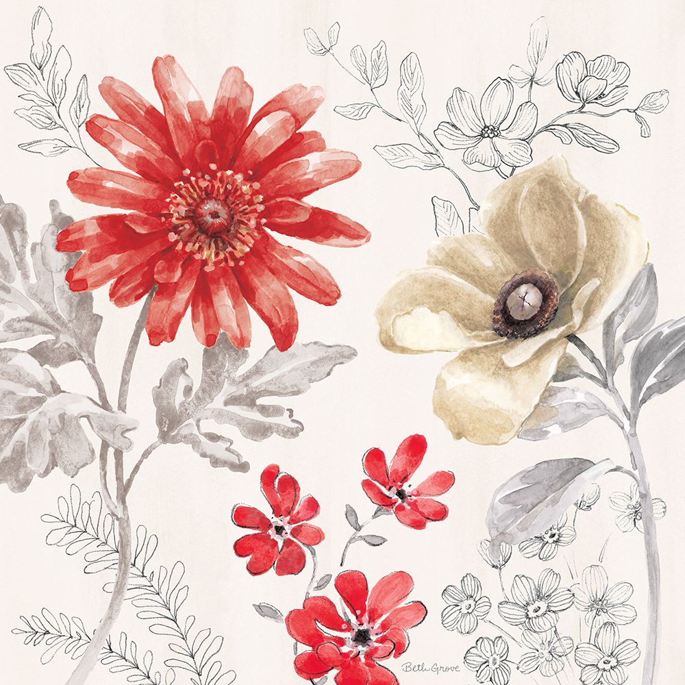 Flora Toile II art print by Beth Grove for $57.95 CAD