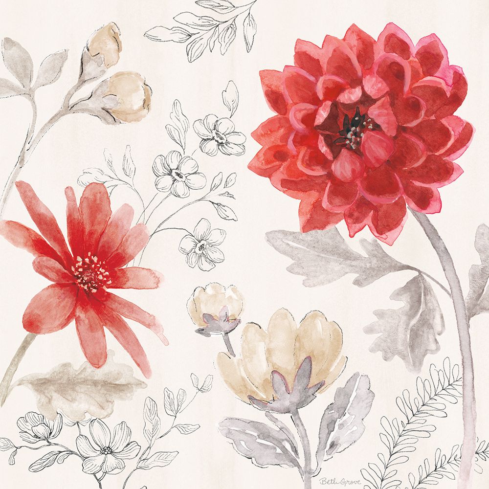Flora Toile III art print by Beth Grove for $57.95 CAD