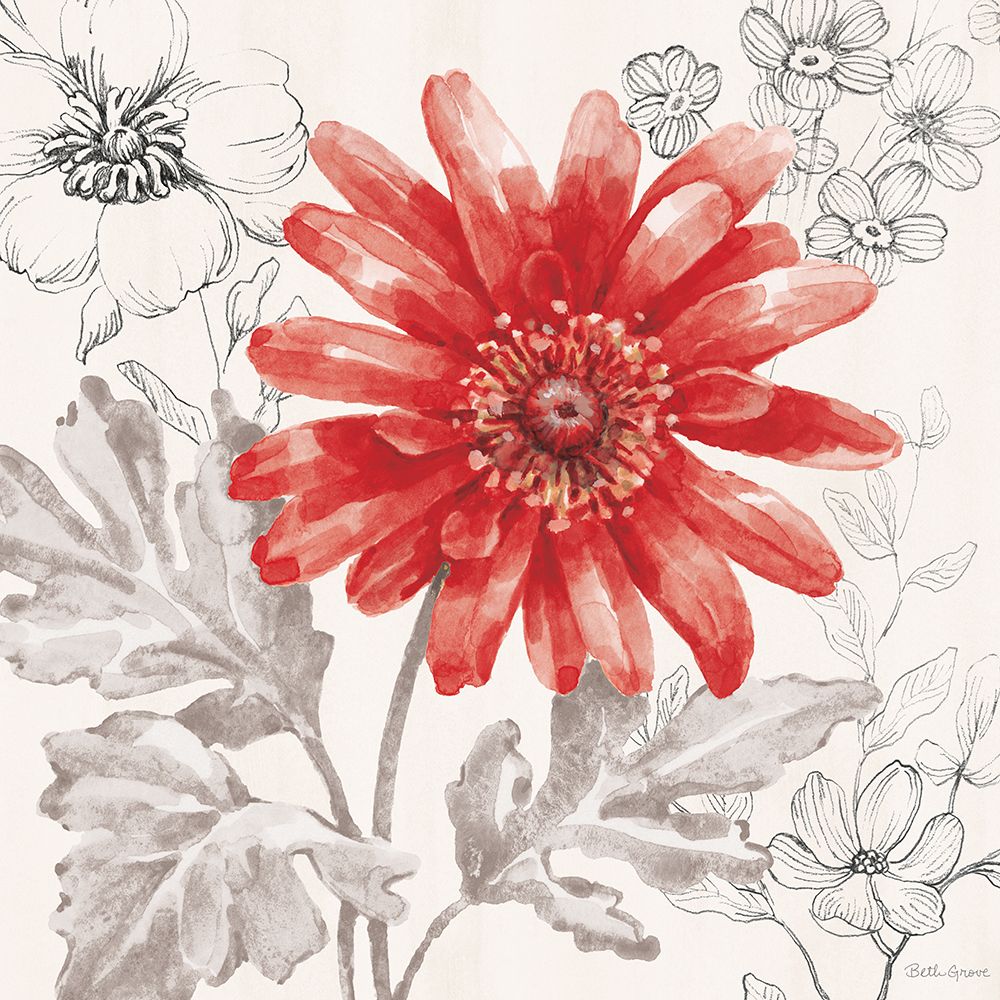 Flora Toile IV art print by Beth Grove for $57.95 CAD