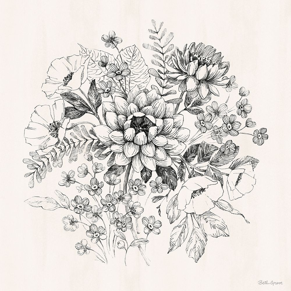 Flora Toile VIII art print by Beth Grove for $57.95 CAD