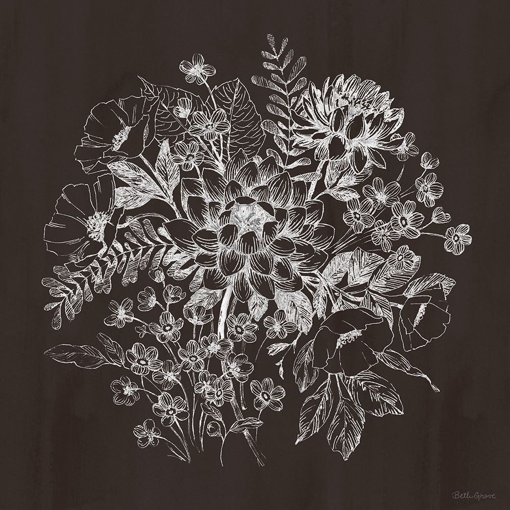 Flora Toile VIII Dark art print by Beth Grove for $57.95 CAD