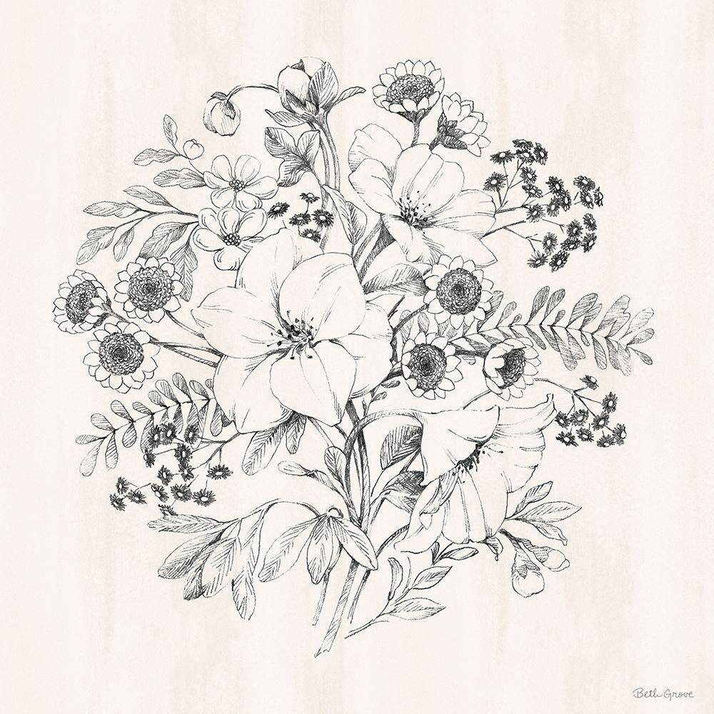 Flora Toile IX art print by Beth Grove for $57.95 CAD