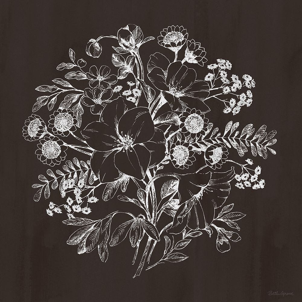 Flora Toile IX Dark art print by Beth Grove for $57.95 CAD