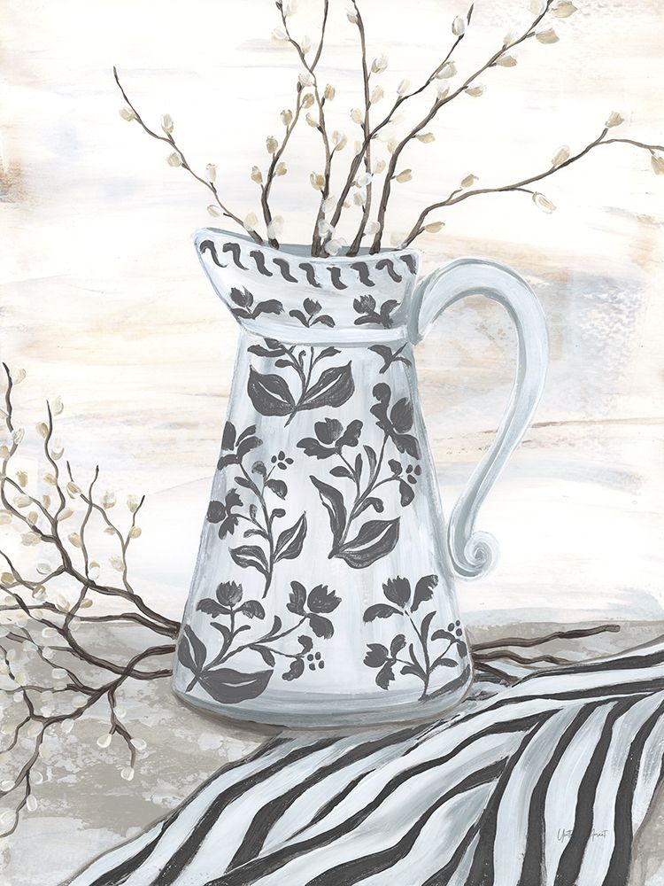 Chantilly Cottage Vase B&W art print by Yvette St. Amant for $57.95 CAD