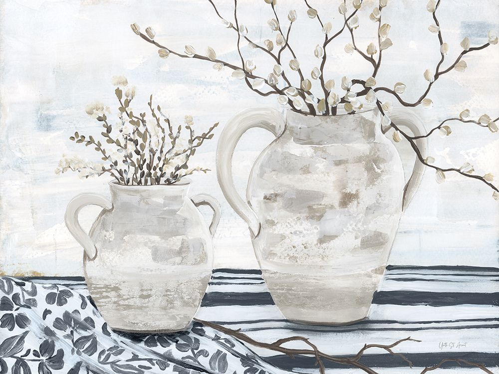 Chantilly Cottage Jugs B&W art print by Yvette St. Amant for $57.95 CAD