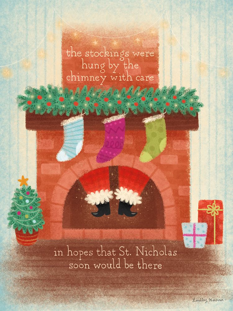Christmas Stockings art print by Lindley Wiesner for $57.95 CAD