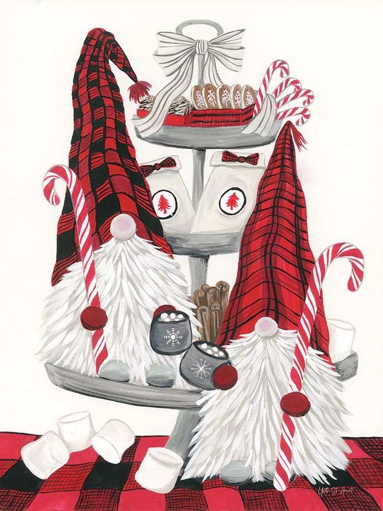 Christmas Gnomes Cocoa Party I art print by Yvette St. Amant for $57.95 CAD