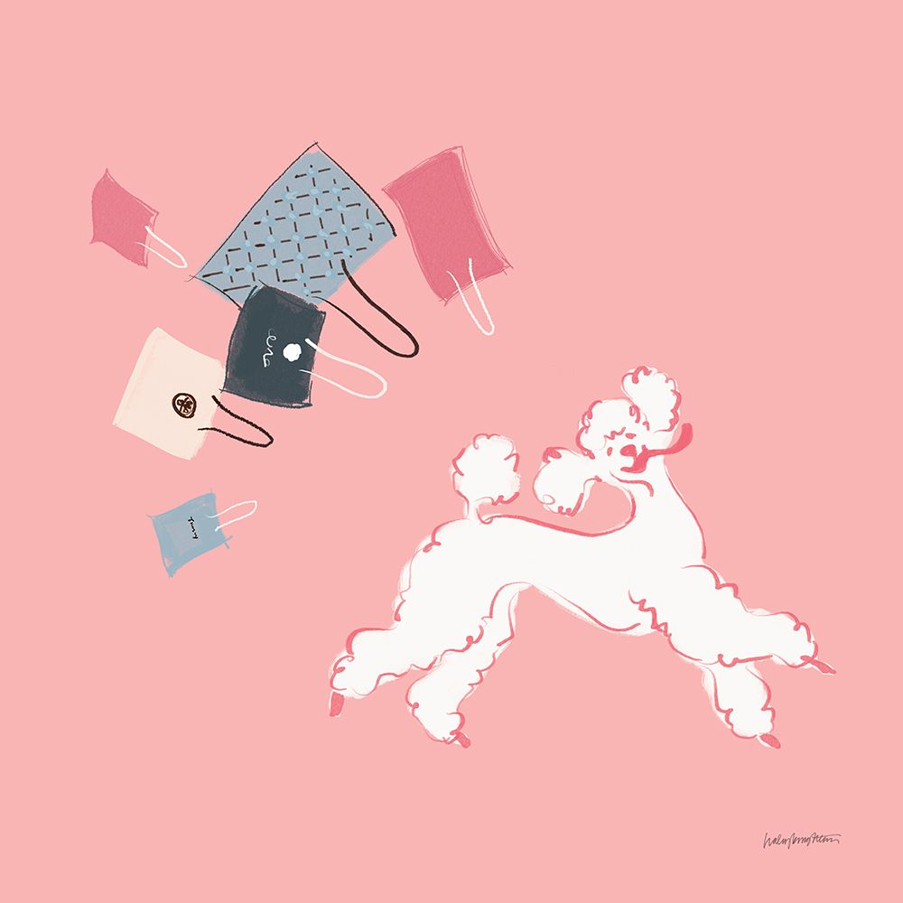 Poodle Shopping Spree art print by Haley Knighten for $57.95 CAD
