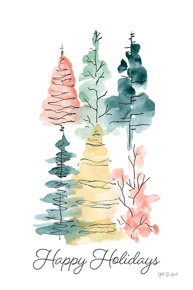 Happy Holiday Trees art print by Yvette St. Amant for $57.95 CAD
