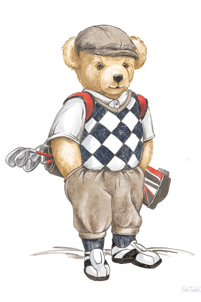 Teddy Bear Golf art print by Leslie Trimbach for $57.95 CAD