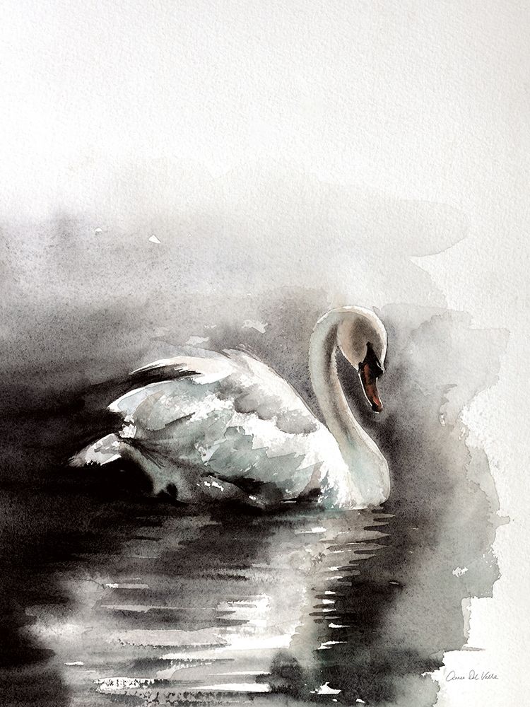 Moonlit Swan Dark art print by Aimee Del Valle for $57.95 CAD