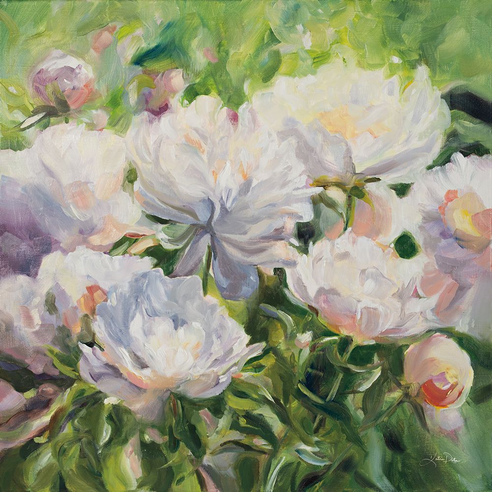 White Impressionistic Peonies art print by Katrina Pete for $57.95 CAD