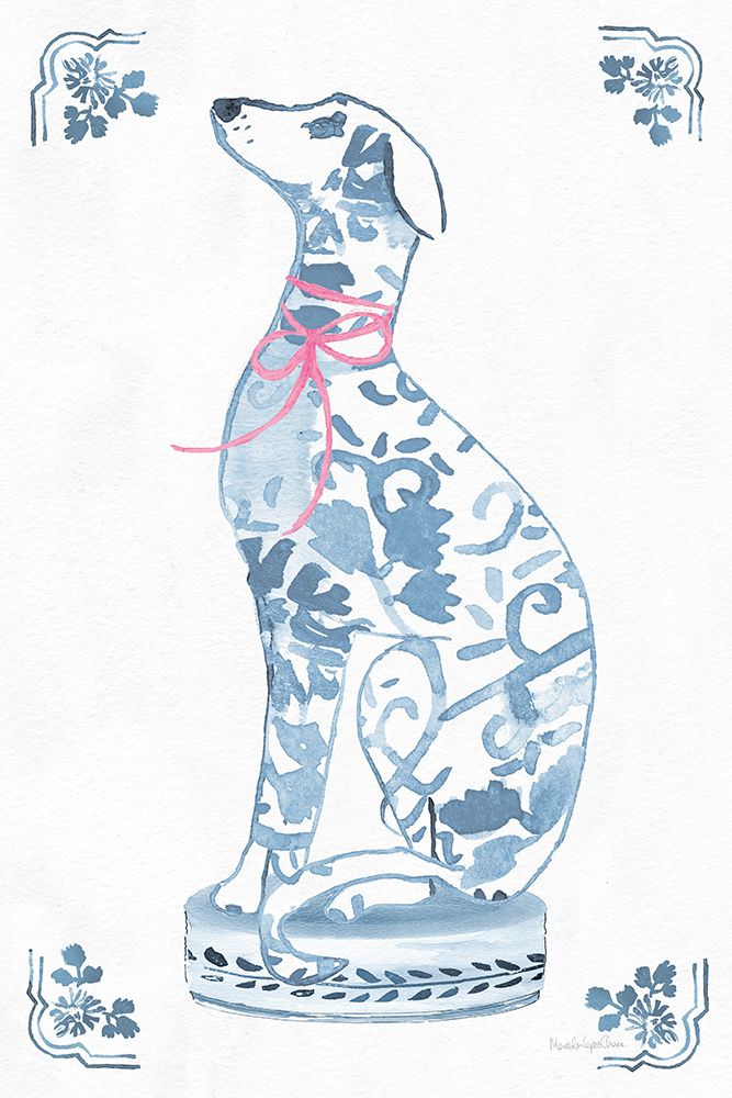 Chinoiserie Dogs III art print by Mercedes Lopez Charro for $57.95 CAD