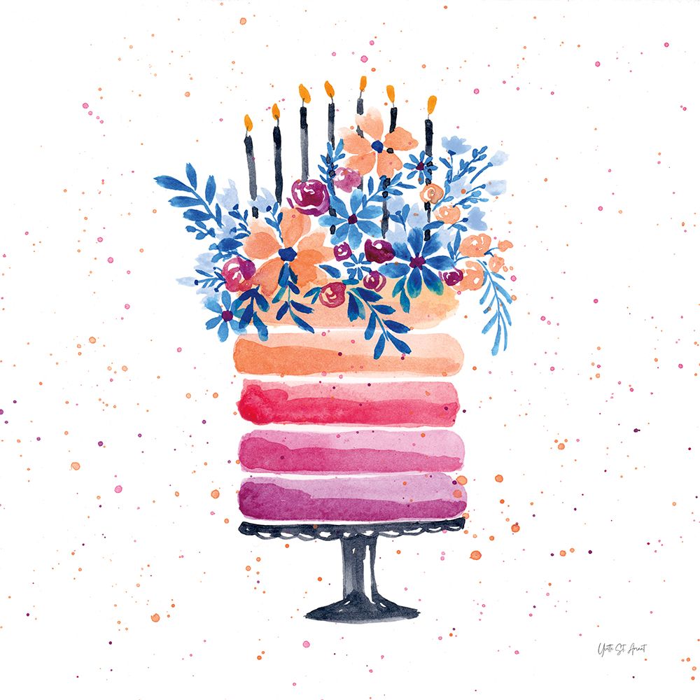 Colorful Cake and Candles art print by Yvette St. Amant for $57.95 CAD