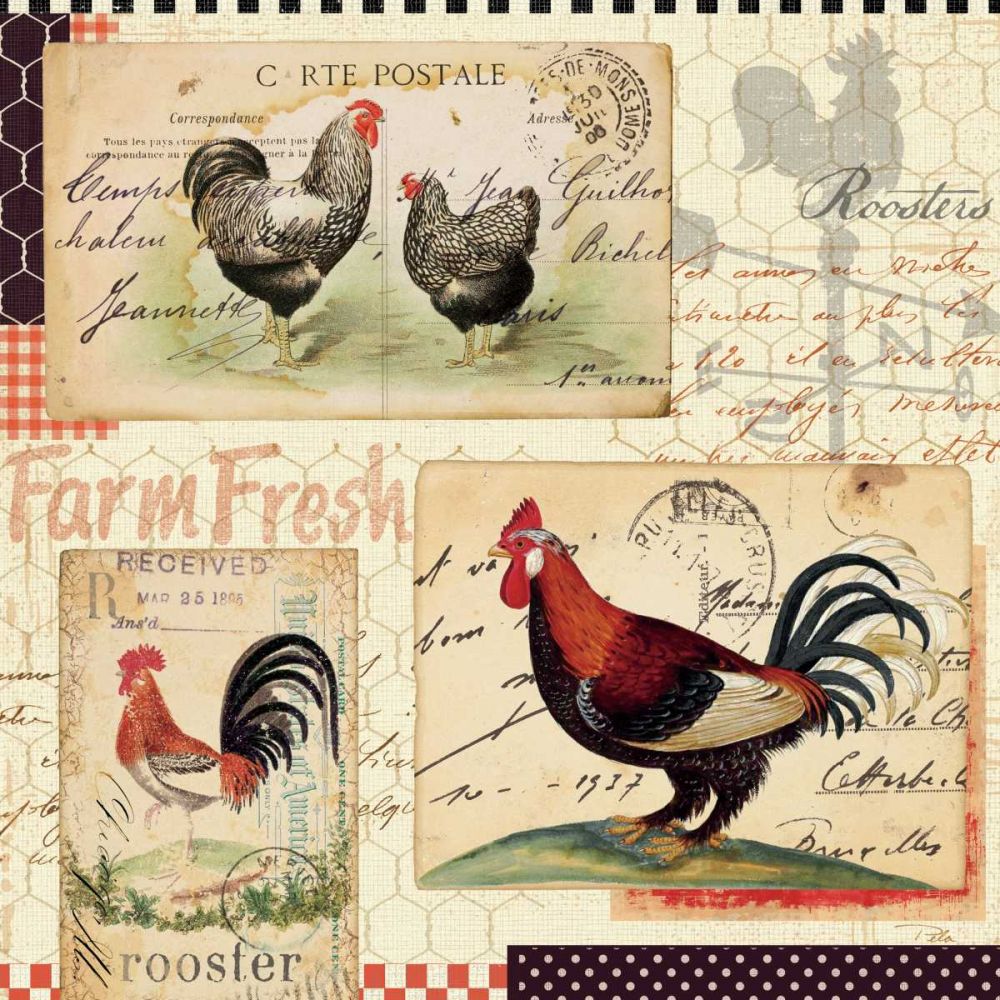 Rooster Farm II art print by Alain Pelletier for $57.95 CAD
