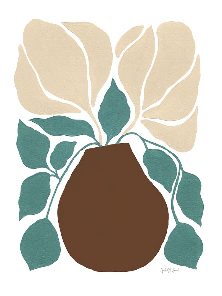 Boho Golden Flowers in Vase I Neutral art print by Yvette St. Amant for $57.95 CAD