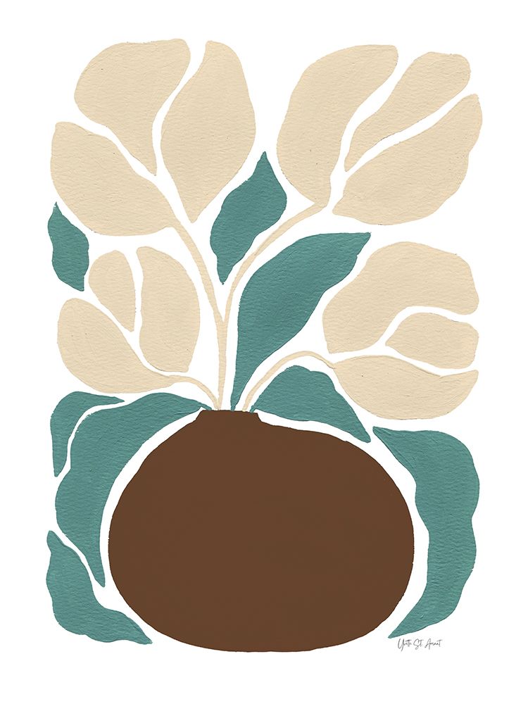 Boho Golden Flowers in Vase II Neutral art print by Yvette St. Amant for $57.95 CAD