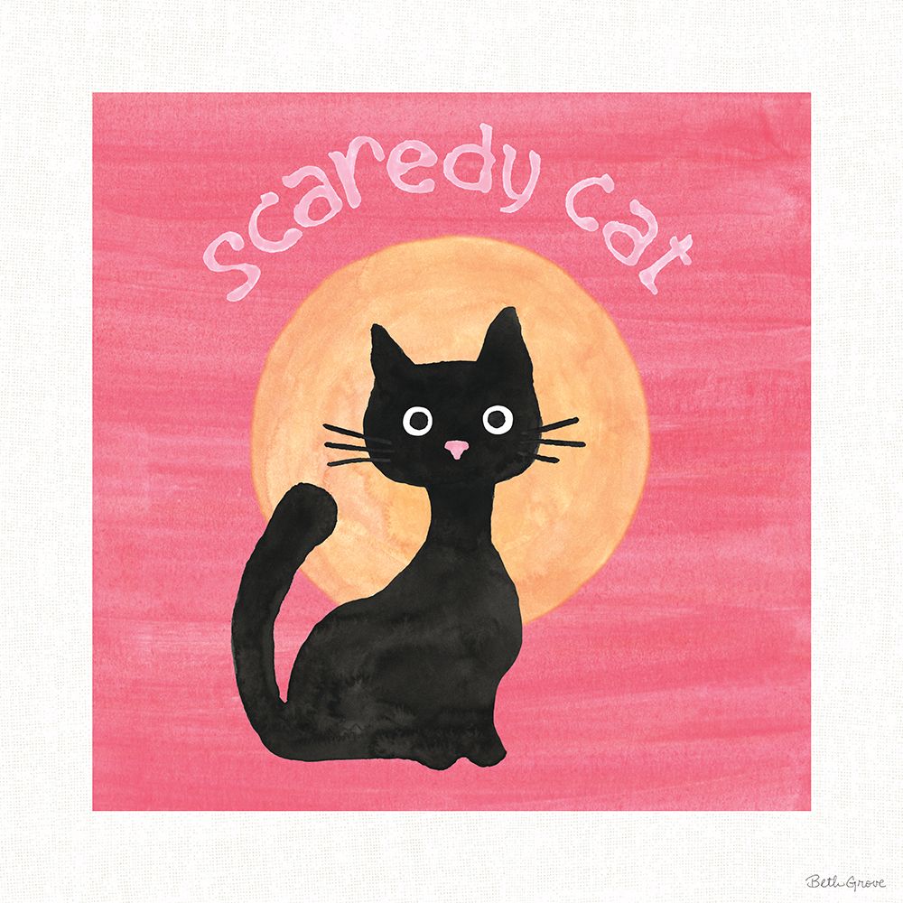 Scaredy Cat Pink art print by Beth Grove for $57.95 CAD