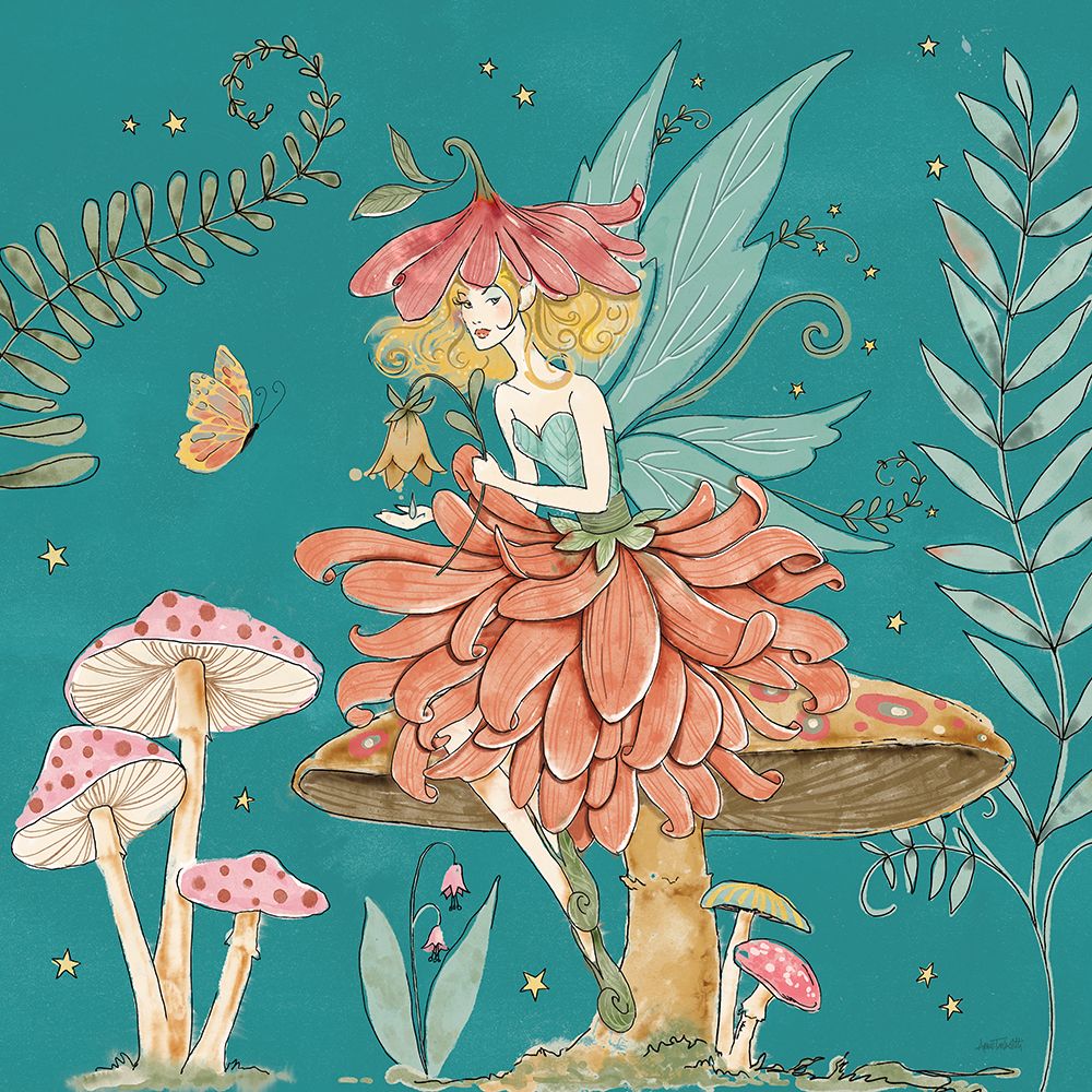Garden Fairies Blue IV art print by Anne Tavoletti for $57.95 CAD